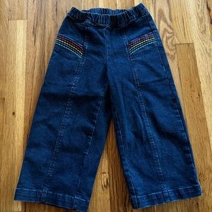 Hanna Andersson Wide Leg Embroidered Denim